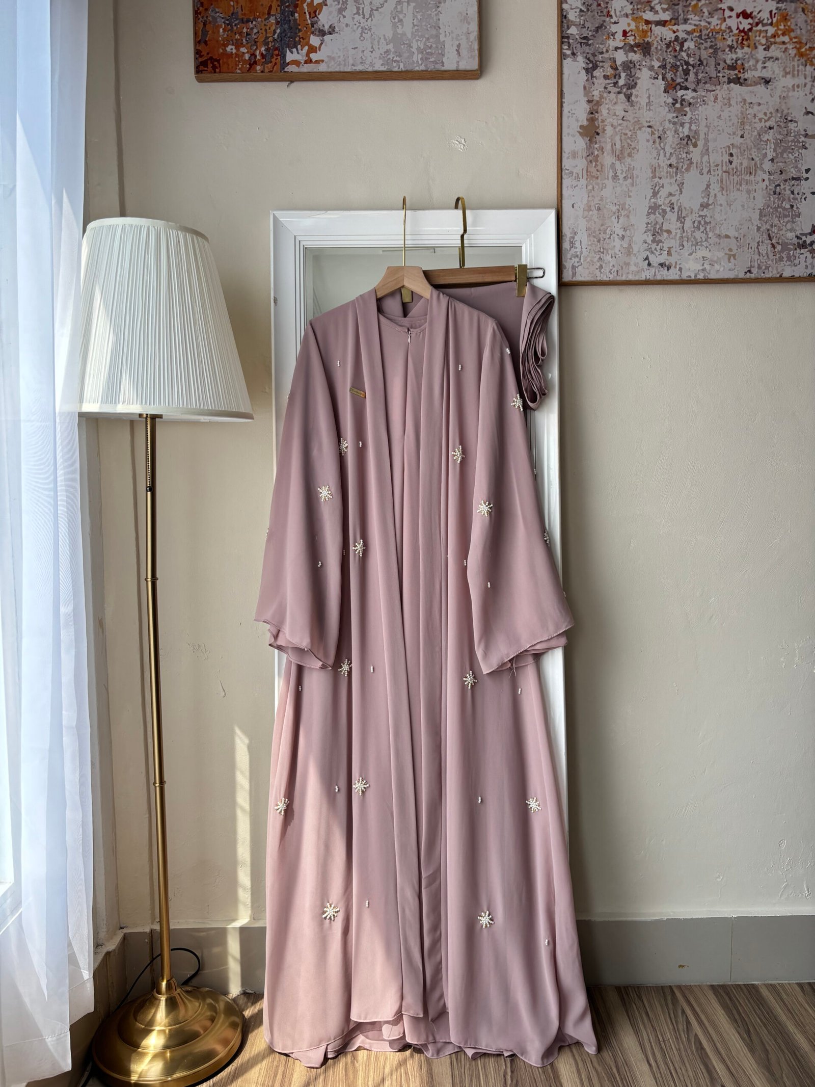 Shebara Abaya - Soft Pink Shebara Abaya